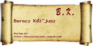 Berecz Kájusz névjegykártya